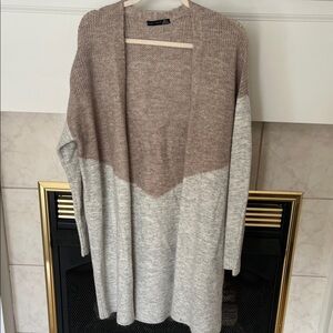 Black Tape_ Tan and Cream Cardigan Sweater
